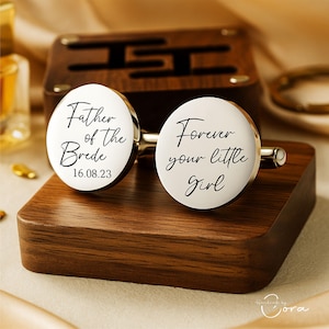 Juego de gemelos para padrinos de boda con grabado personalizado, caja personalizada, gemelos con inicial redonda, diseño personalizado, regalo de boda
