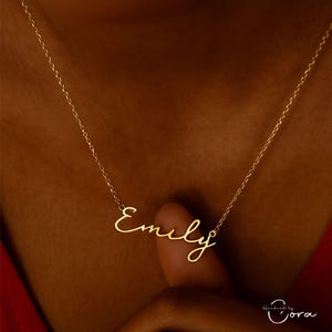 Custom Name Necklace, Personalized Gold Name Necklace, Minimalist Name Jewelry, Dainty Letter Necklace, Personalized Name Jewelry for Her