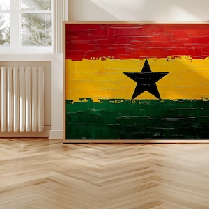 Palette knife painting of Ghanaian flag ghana flag png ghana wall art svg for ghana shirts design ghana baby tee gift for ghana tshirt lover