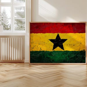 Palette knife painting of Ghanaian flag ghana flag png ghana wall art svg for ghana shirts design ghana baby tee gift for ghana tshirt lover