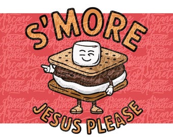 s'more of jesus SVG for shirt print gift for smores jesus png lovers of Christian believer Christ retro sublimation DTF transfer stencil.