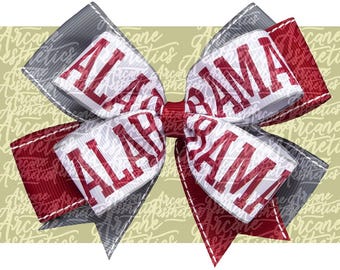 Alabama Bow PNG, Crimson Red & White, Game Day Clipart (Digital Download)