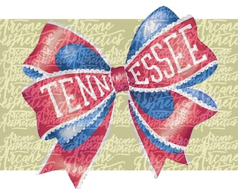 Arco de fútbol de Tennessee PNG para sublimación imprimible, día del juego, deporte femenino, acuarela, cinta, clipart, planificador, fútbol de Tennessee, impresión