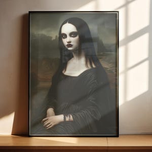 Alternative mona lisa painting digital print wall art home warming gift for europe history bedroom poster family lounge decor printable