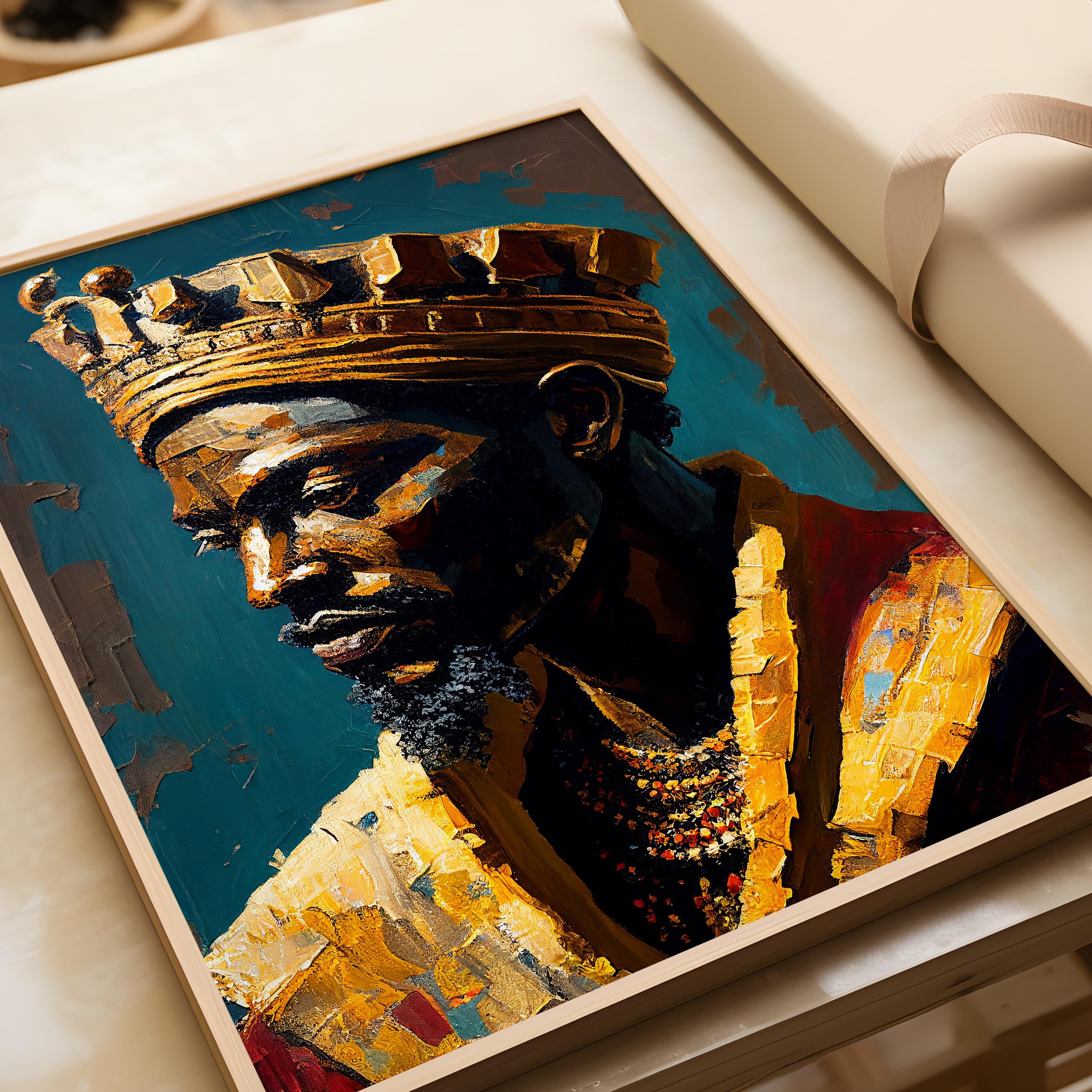 8x BUNDLE Mansa Musa Palette Knife Painting Print Wall Art Home Warming ...