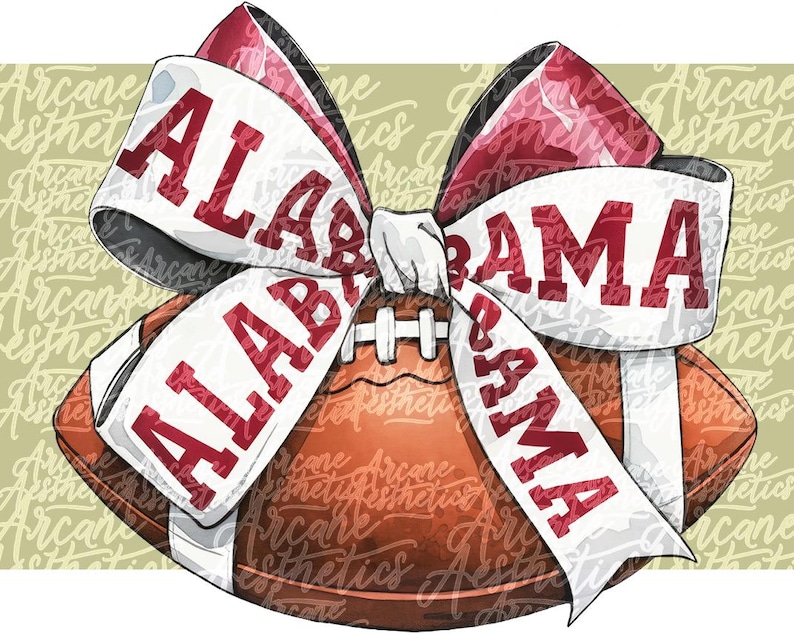 Alabama Football Bow Clipart, Crimson Red PNG (digital Download) - Etsy