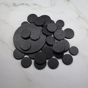Round Plastic Round Bases - Miniatures, wargaming and dnd. Various sizes.