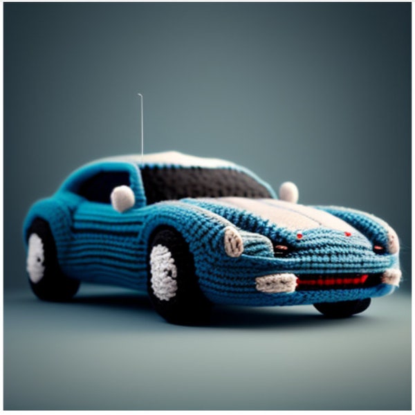 MODÈLE uniquement - Jouet au crochet Pdf - Modèle de jouet de voiture PDF - Jouet de voiture à tricoter Pdf En+Fr