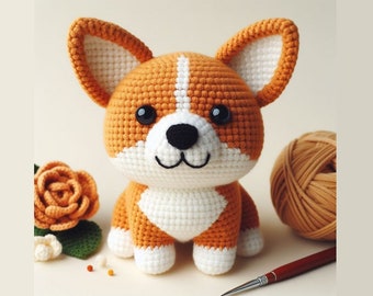 Modèle au crochet amigurumi chien dessin animé - jouet animal bricolage tutoriel PDF - chien dessin animé amigurumi tutoriel crochet - modèle PDF facile - jouets