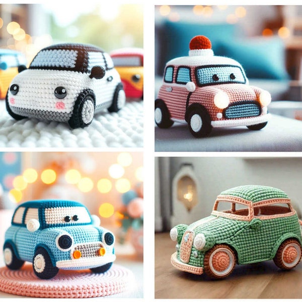 PATTERN Only - Crochet Nostalgia Car toy Pdf - Pattern Nostalgia Car toy PDF - Knitting Retro Car toy Pdf - Crochet Vintage Car Pdf