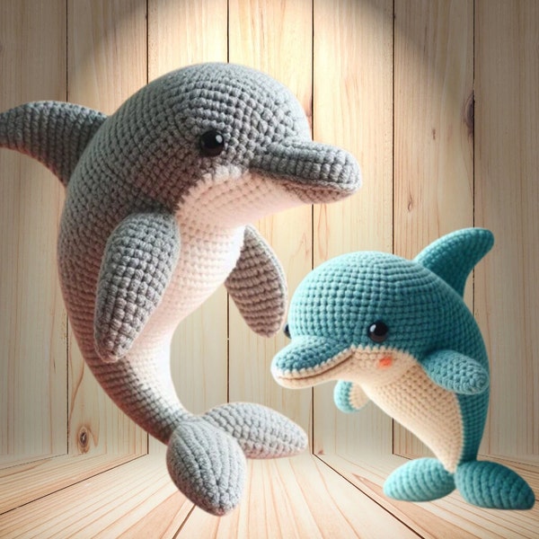 PATTERN Only - Crochet Dolphin toy Pdf - Pattern Dolphin  toy PDF - Knitting Dolphin  toy Pdf - Crochet Vintage Dolphin Pdf