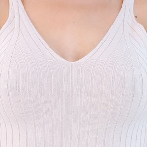 Organic Cotton Ribbed Knit Crop Cami Top - Beje Wear image 3