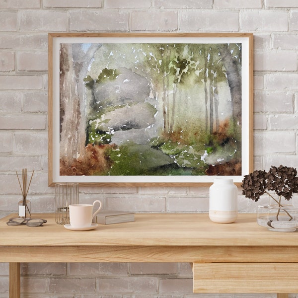 Escape Watercolor Fine Art Print | Nature watercolor | Forest watercolor | fine art print | watercolor prints
