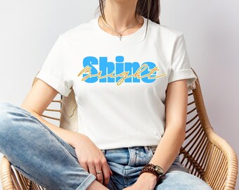 Miss Tee Shine Bright Tee - T-Shirt Donna Light Asphalt, 3XL - Cotone Con Stampa Stimolante
