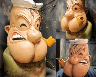 Popeye Maske Latex /Halloween/Cosplay/Kostüm/Convention/Maske/Gif