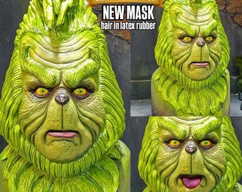 Green monster CHRISTMAS santa, green, grumpy green, movie, cosplay, latex, mask, grunche, grincheell, navidad