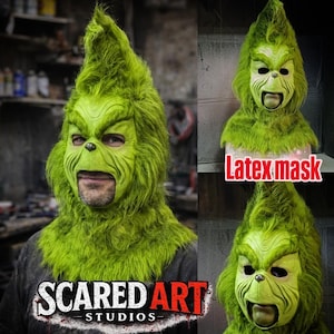 grumpy green Christmas, latex mask / GREENSMAST, christmas, navidad, green villain, cosplay, halloween, santa