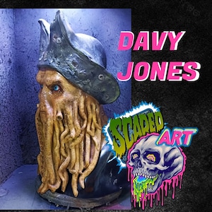 Davy Jones latex mask,pirates of de caribbean, fan art, cosplay,pirates,mask, sparow