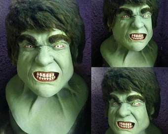 Hulk Incredible man latex Lou Ferrigno mask deluxe/ movie/ cosplay/ Halloween/ green