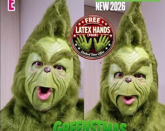 New greenmonster latex mask for women ;children green monster #mask #christmas #navidad #