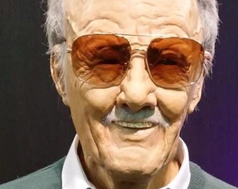 Stan Lee mask latex, mask realist, (glasses not included)latex mask Halloween, cosplay, costume, movie, Marvel, comics