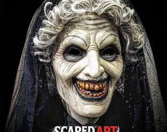 Parker crane latex mask (without eyes) witch black, movie , cosplay, lady in black, halloween, terror, horror, mask