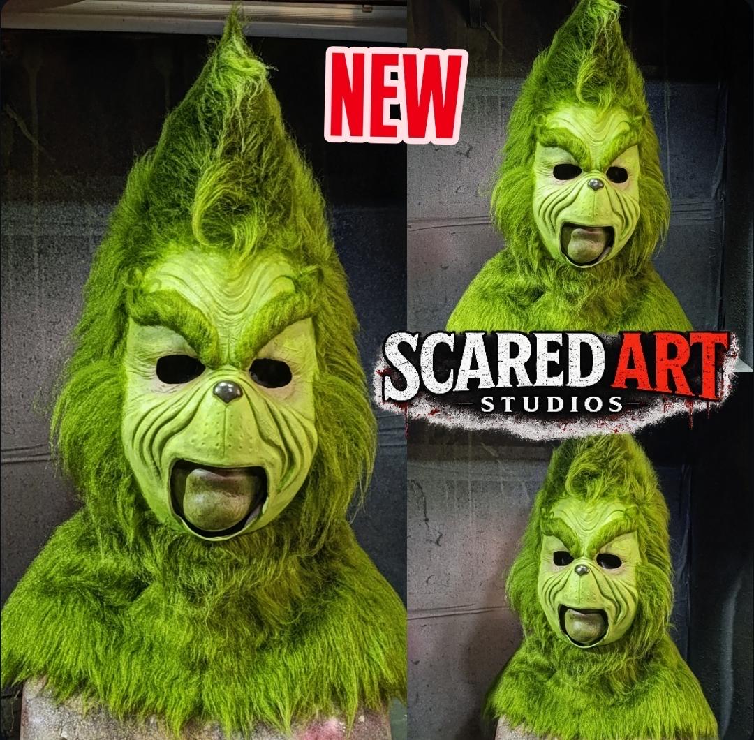 Grumpy Green Christmas, Latex Mask / GREENSMAST, Christmas, Navidad ...