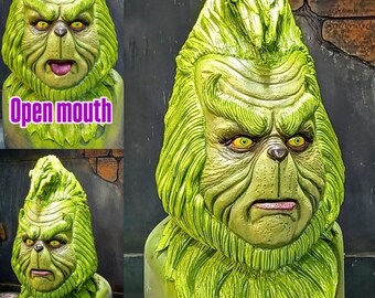 Green monster CHRISTMAS santa, green, grumpy green, movie, cosplay, latex, mask, grunche, grincheell, navidad
