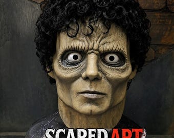 Michael Jackson Thriller Latex Mask + HANDS Vintage Zombie Cosplay Prop 80s Pop Culture Halloween Mask