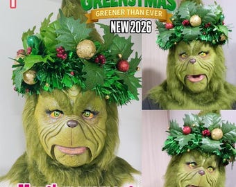 Green monster greenstmas santa (latex mask mouth movement) movie, mask, green, santa, CHRISTMAS, navidad, gif, monster, cosplay