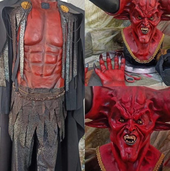 Devil Costume the Lord of Darkness (mask, Hands, Chest, Cape
