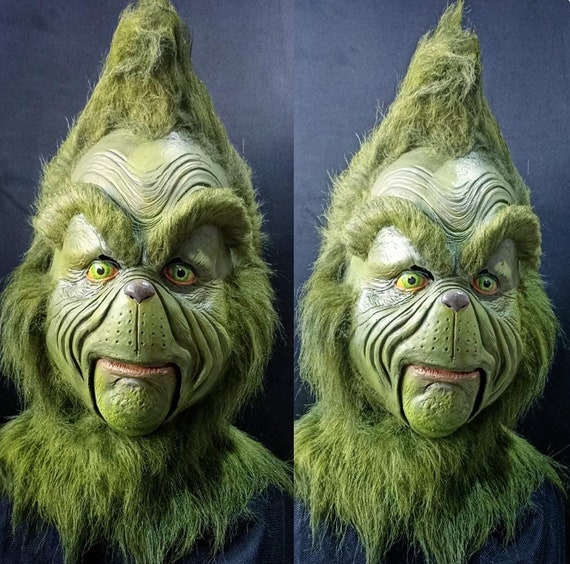 Yoda Adults Green Mask Latex with White Hair Yoda Adults Green Mask Latex with White Hair