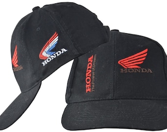 HONDA Flügel gestickte Racing Cap - schwarz mit mehrfarbigem Logo