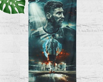 Lionel Messi Inspirational Beach Towel - 70x140cm 'Hope' Soccer Star Design