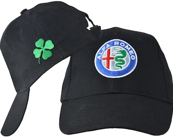 Alfa Romeo Cloverleaf Cap - Black with Embroidered Logo