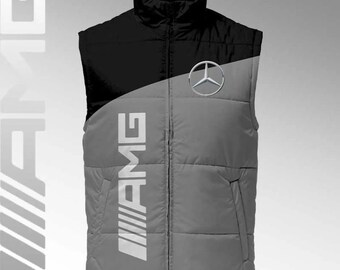 **Ampng Performance Padded Weste - Gefütterte ärmellose Herrenjacke mit Mercedes-Benz Logo.**