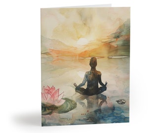 Yoga | 8 Pack Greeting Cards with Envelopes