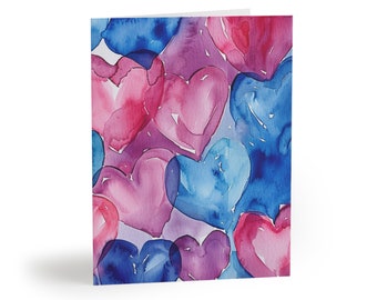 Fun Hearts | 8 Pack Greeting Cards with Envelopes