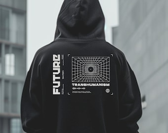 Sudadera con capucha y cremallera completa unisex Techwear