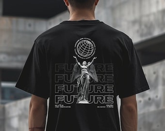 Futuristisches Grafik-T-Shirt, japanische Cyberpunk Streetwear