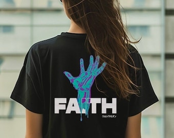 Glaube Unisex T-Shirt, Cyberpunk Japanisch Streetwear, Techwear Grafik-T-Shirt