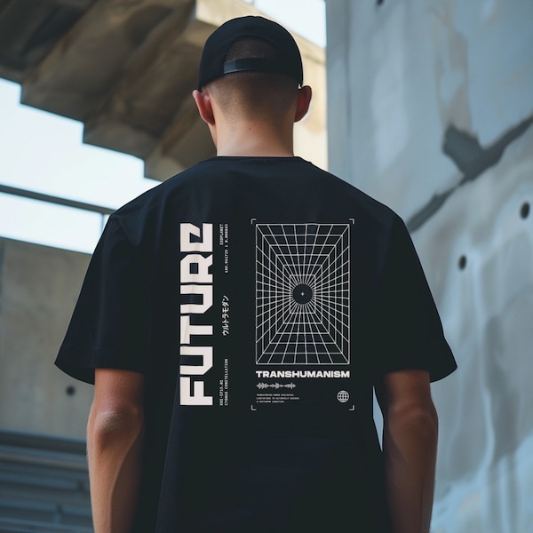 Unisex T-Shirt, Techwear, Futuristic Graphic, Brutalism, Japanese, Streetwear Tee, Darkwear, Cyberpunk,Techno Rave Clothing