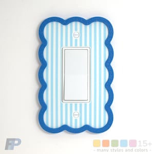 Ljusbrytarplatta Dekorativ kant Tunn randig moln Väggplattaöverdrag Babyrum Pastellkant Randig Cloudcore Mixa och matcha färger