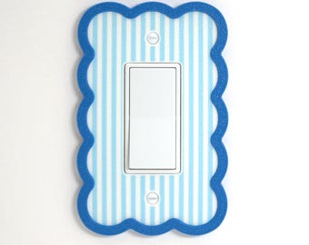 Lichtschalter Platte Dekorative Bordüre Dünne Streifen Wolke Wand Platte Abdeckung Baby Schlafzimmer Pastell Bordüre Gestreift Mix & Match Farben