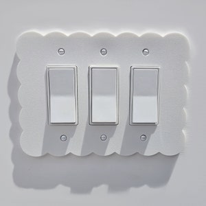Pastel White Cloud Light Switch Cover Triple Rocker Custom Design Replacement Switch Cover Plate Baby Shower Gift