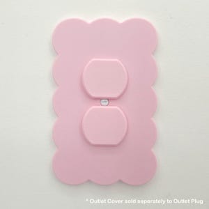 Pastellrosa molnuttagsskydd matchande pastellfärgad molnuttagstallrik Anpassad barnrumsdekoration Babyshower-present till flickor Cloudcore Dopamine