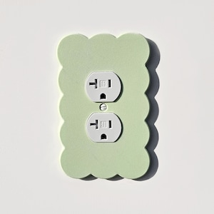 Pastel Green Cloud 1-Gang Single Outlet Cover Custom Design Replacement Outlet Cover Plate Baby Shower Gift