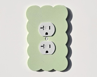 Pastel Green Cloud 1-Gang Single Outlet Cover Custom Design Replacement Outlet Cover Plate Baby Shower Gift