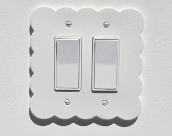 Pastel White Cloud Light Switch Cover Double Rocker Custom Design Replacement Switch Cover Plate Baby Shower Gift