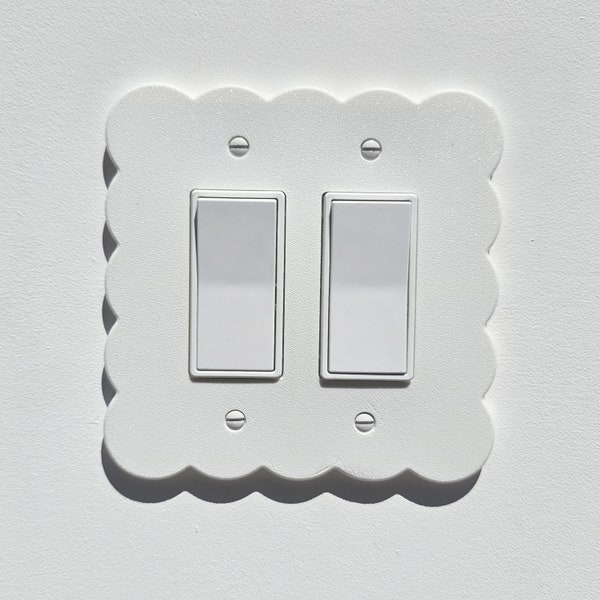 Pastel White Cloud Light Switch Cover Double Rocker Custom Design Replacement Switch Cover Plate Baby Shower Gift